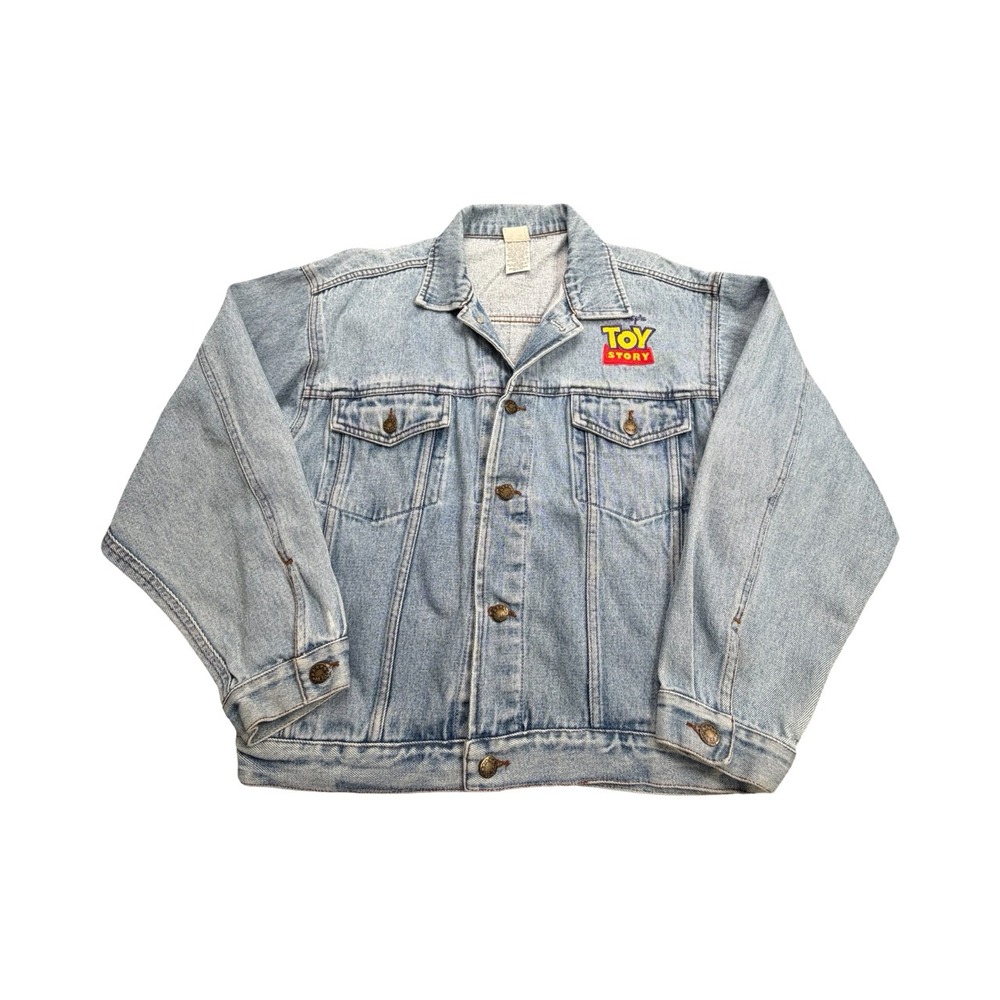 Disney Denim Jacket Unisex Small Blue Toy Story Embroidered Trucker Light Wash